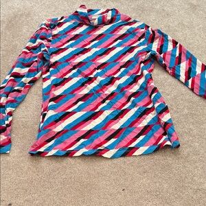 Joanie Colorful Geometric Long Sleeve turtleneck Top